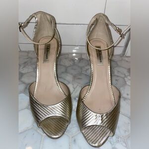 LK Bennett Metallic Strappy 4 inch Wedges